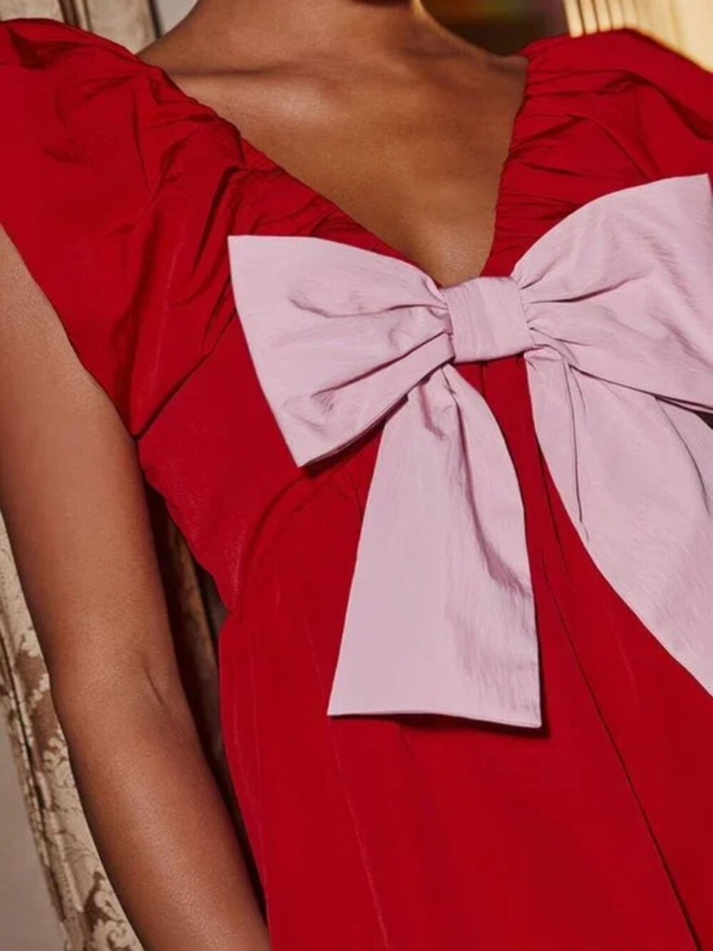 Butterfly Red Bow Mini Dress